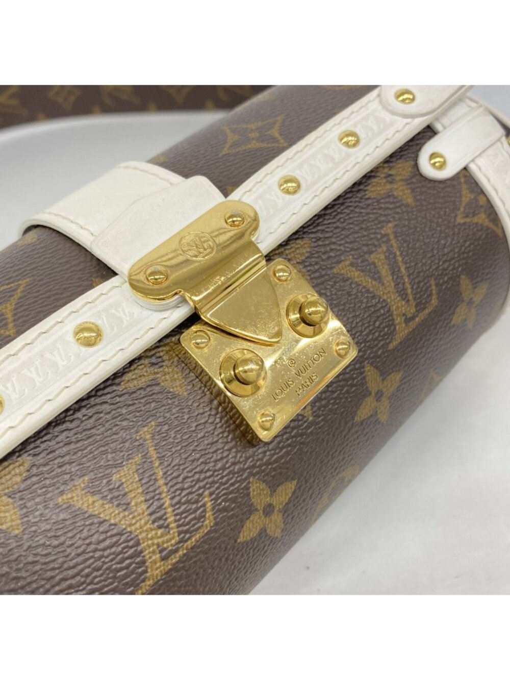 Louis Vuitton Shoulder Bag Monogram LV Match Papillon Trunk White Brown - Picture 10 of 10